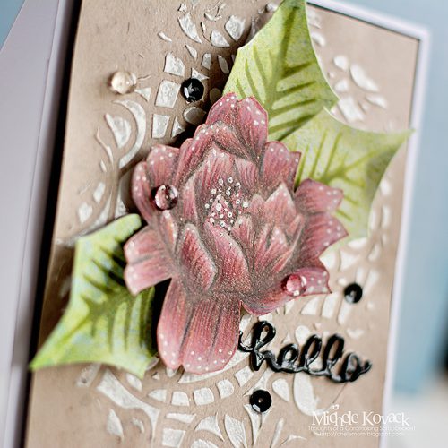 Hello Card with Rose by Michele Kovack for Scrapbook Adhesives by 3L