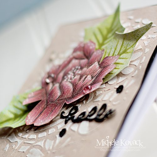 Hello Card with Rose by Michele Kovack for Scrapbook Adhesives by 3L