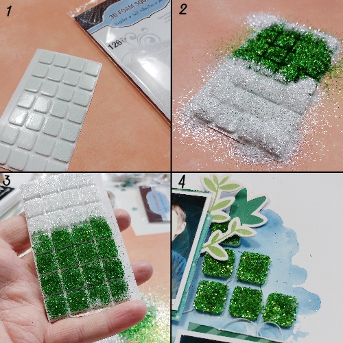 How to add glitter to 3D Foam Squares