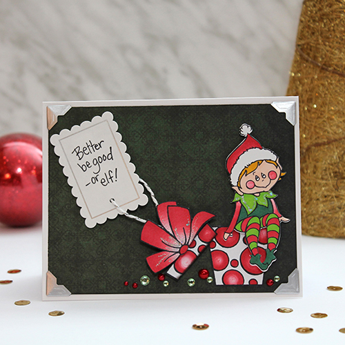 Stampendous Blog Hop and Giveaway - Day 4 Christmas Elf Card by Tracy McLennon