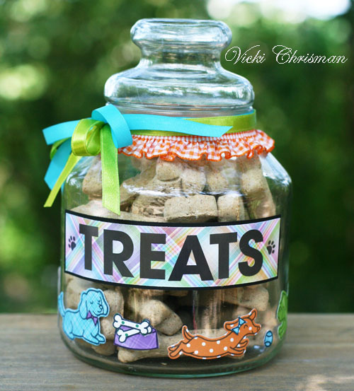 Lawn Fawn Blog Hop and Giveaway - Day 3 Doggie Treat Jar by Vicki Chrisman