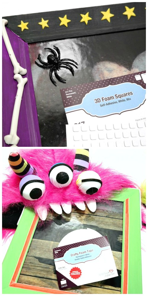 Upcycled Halloween Monster Frames Finishing Embellishments and Scrapbook Adhesvies by 3L Foam by Dana Tatar