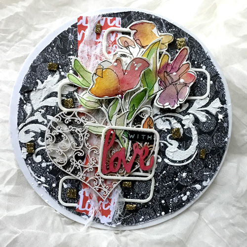 Mixed Media Round Shaped Card by Lea Biccelli for Scrapbook Adhesives by 3L