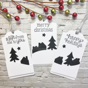 Festive Snow Scene Tags by Christine Emberson