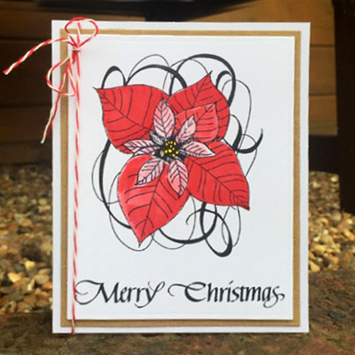 Holiday Ensemble on QuietFire Designs Blog Hop and Giveaway - Day 4 Poinsettia Card by Christine Emberson for Scrapbook Adhesives by 3L 