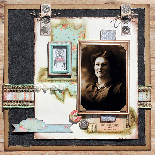 The BoBunny Blog: Vintage Inspired Scrapbook Layout