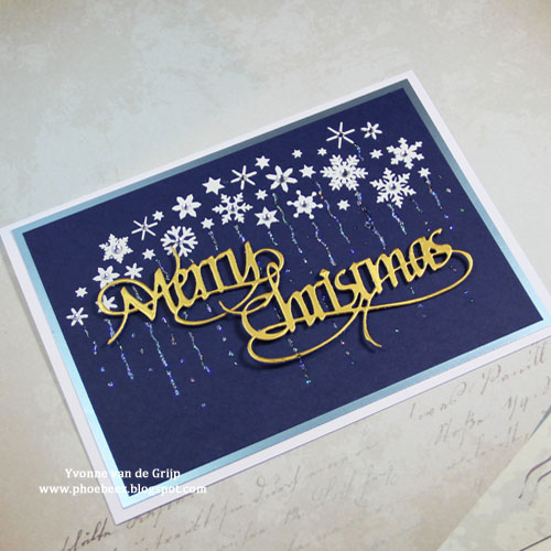 Stenciled Holiday Cards on QuietFire Designs Blog Hop and Giveaway - Day 2 Stenciled Merry Christmas Card by Yvonne van de Grijp for Scrapbook Adhesives by 3L