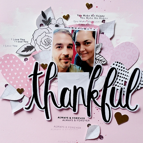 Thankful Scrapbook Layout with Keepsake Envelopes by Jana Maiwald-McCarthy