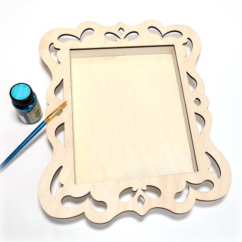 How to stain a wood shadow box frame with watercolor by Dana Tatar