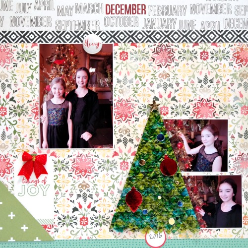 Tidings of Joy Christmas Scrapbook Layout by Dana Tatar