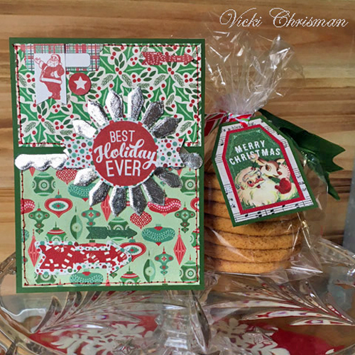 Holiday Cheer with a Christmas Card and Cookie Bag Ensemble by Vicki Chrisman for Scrapbook Adhesives by 3L