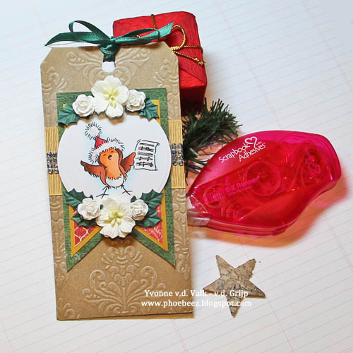 A Sweet Tweet Layered Christmas Gift Tag by Yvonne van de Grijp for Scrapbook Adhesives by 3L
