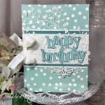 Adhering Die Cuts on a Birthday Card by Judy Hayes