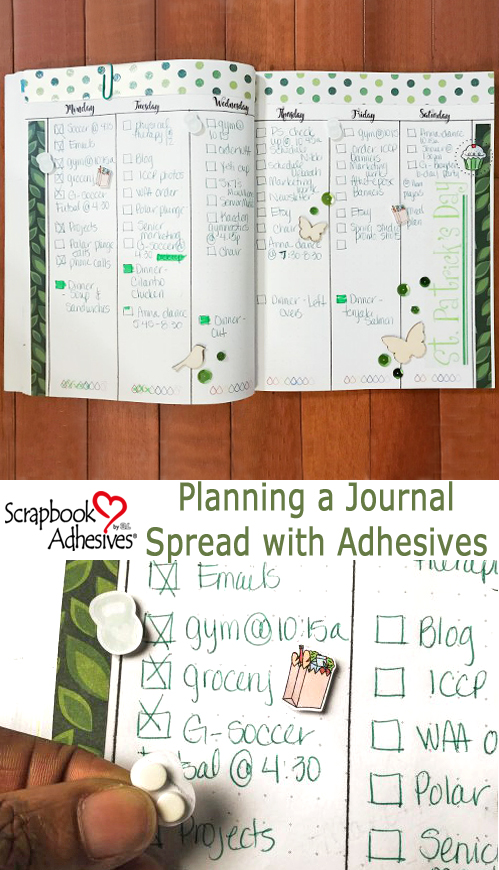 Monochromatic Weekly Bullet Journal Spread by Latrice Murphy for Scrapbook Adhesives by 3L Pinterest