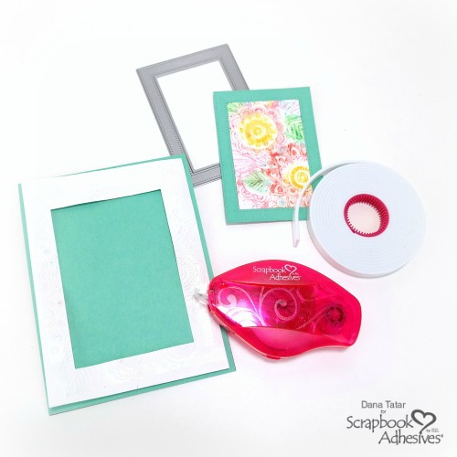 Embossed Watercolor Mother's Day Card Assembly using Scrapbook Adhesives by 3L Crafty Foam Tape and E-Z Runner Ultra