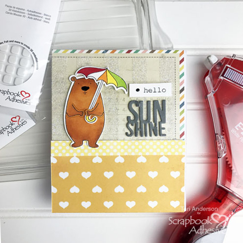Glitter Stripes Card Tutorial by Teri Anderson for Scrapbook Adhesives by 3L