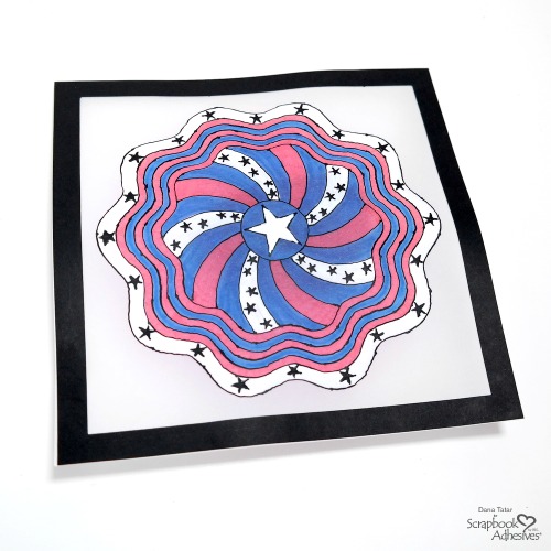 Red White and Blue Patriotic Mandala on Vellum tutorial by Dana Tatar