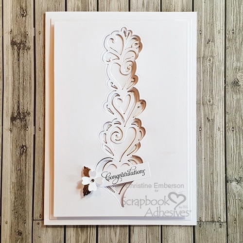 Delicate White Elegant Card with Adhesive Sheets by Christine Emberson for Scrapbook Adhesives by 3L