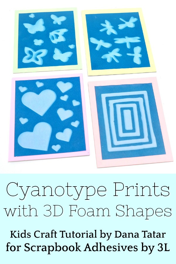 Cyanotype Prints Created with 3D Foam Shapes