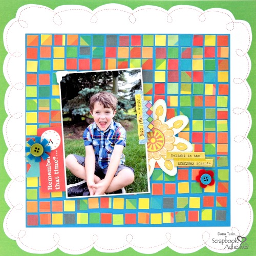 DIY Mosaic Background with Click 'n Stick by Dana Tatar for Scrapbook Adhesives by 3L