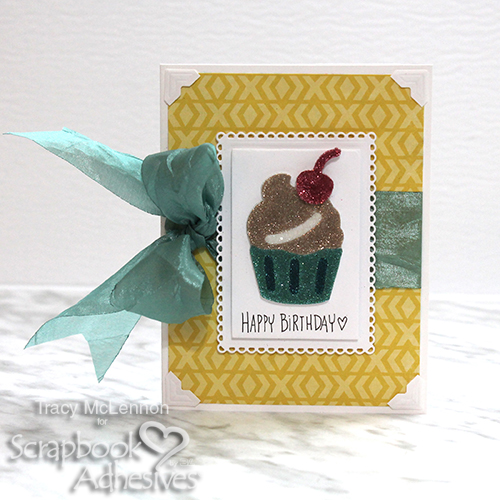 Glitter Cupcake Birthday Card by Tracy McLennon for Scrapbook Adhesives by 3L