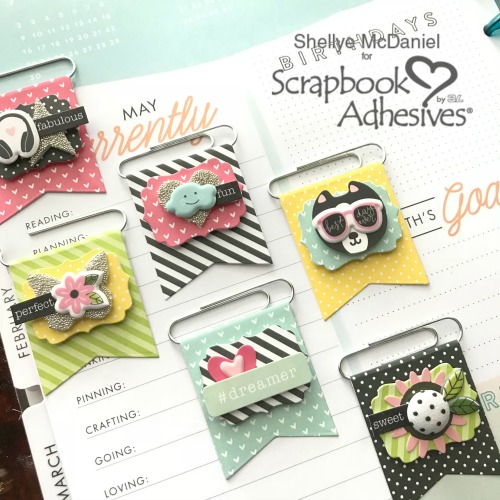 DIY Planner Flag Embellishments by Shellye McDaniel for Scrapbook Adhesives by 3L