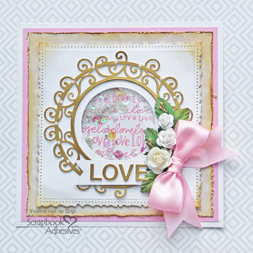 Romantic Love Shaker Card Tutorial by Yvonne van de Grijp for Scrapbook Adhesives by 3L