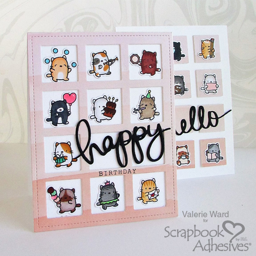 One Paper, Two Cards: Happy and Hello by Valerie Ward for Scrapbook Adhesives by 3L