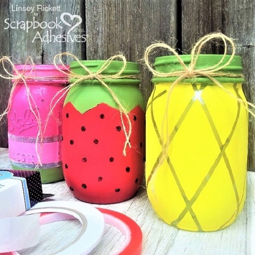 Kid-Friendly Summer Fruity Mason Jars by Linsey Rickett for Scrapbook Adhesives by 3L