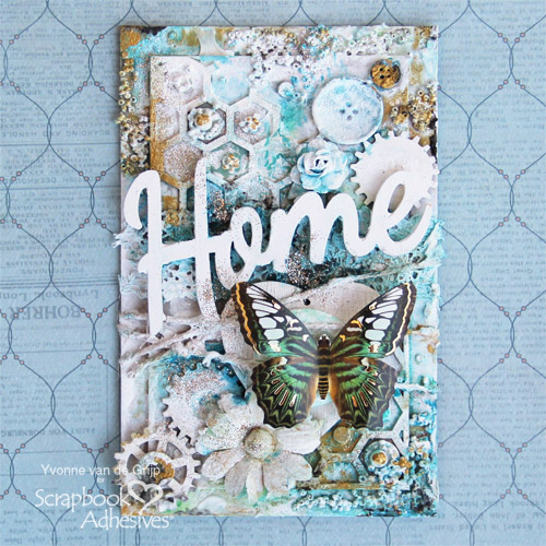 Layered Mixed Media Art: Home by Yvonne van de Grjip for Scrapbook Adhesives by 3L