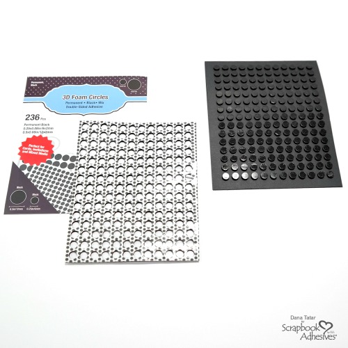 Positive and Negative Black 3D Foam Circle Card Set by Dana Tatar for Scrapbook Adhesives by 3L