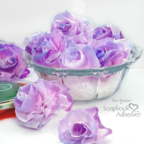 How to Create DIY Crepe Paper Flowers by Terri Burson for Scrapbook Adhesives by 3L