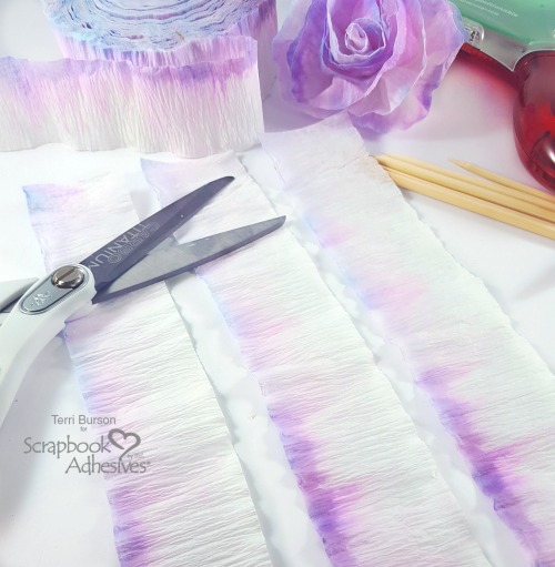 How to Create DIY Crepe Paper Flowers by Terri Burson for Scrapbook Adhesives by 3L