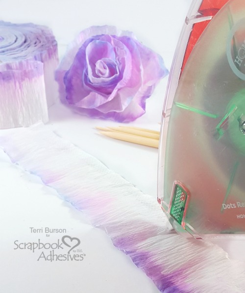How to Create DIY Crepe Paper Flowers by Terri Burson for Scrapbook Adhesives by 3L