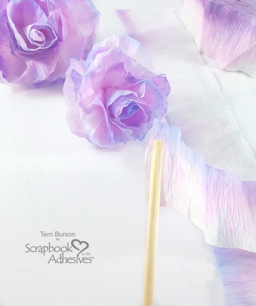 How to Create DIY Crepe Paper Flowers by Terri Burson for Scrapbook Adhesives by 3L