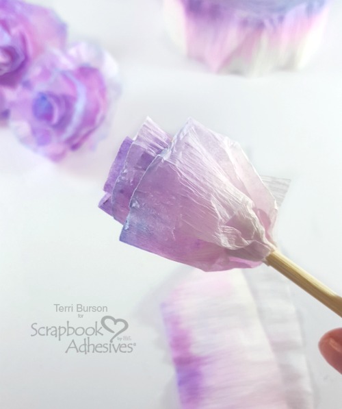 How to Create DIY Crepe Paper Flowers by Terri Burson for Scrapbook Adhesives by 3L