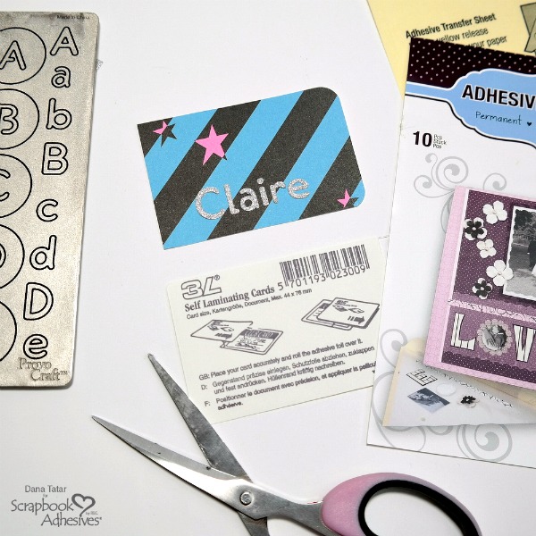 How to use Scrapbook Adhesives by 3L Self-Laminating Cards to create a backpack name tag.
