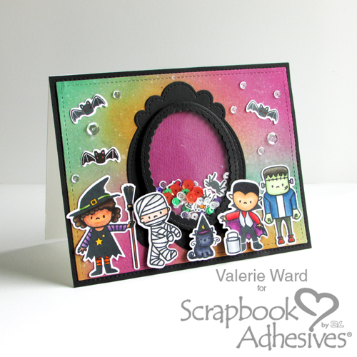 Halloween Shaker Card Tutorial by Valerie Ward for Scrapbook Adhesives by 3L