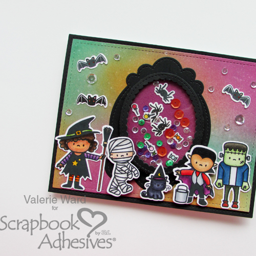 Halloween Shaker Card Tutorial by Valerie Ward for Scrapbook Adhesives by 3L