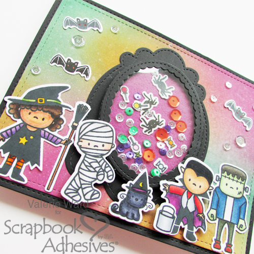 Halloween Shaker Card Tutorial by Valerie Ward for Scrapbook Adhesives by 3L