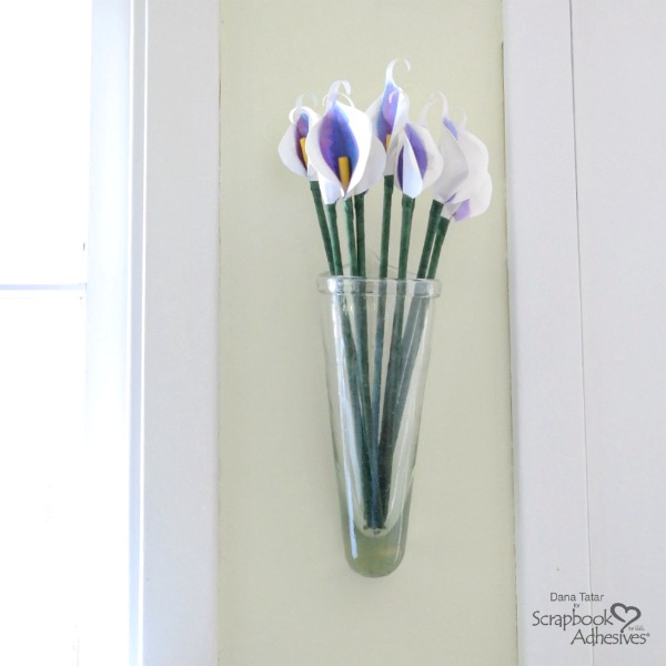 Paper Calla Lily Bouquet in Wall Vase