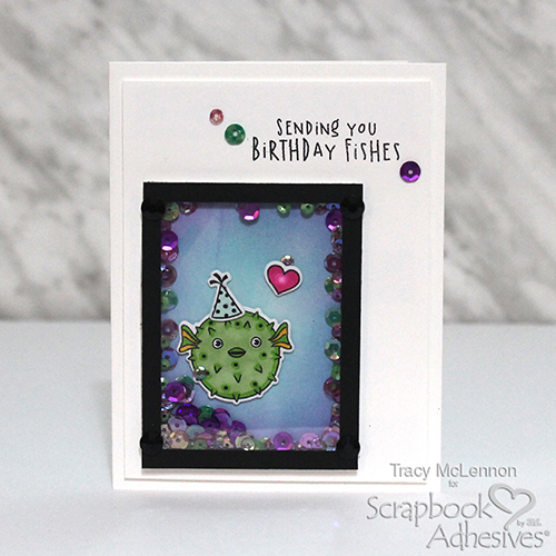 Puffer Fish Shaker Card using 3D Foam Frames by Tracy McLennon for Scrapbook Adhesives by 3L