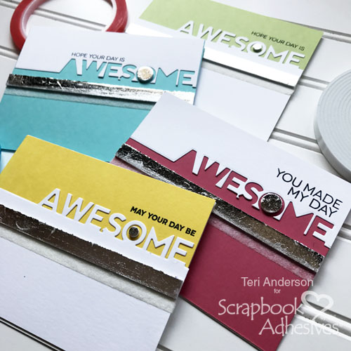 Modern Clean And Simple (CAS) Style Card Set Tutorial by Teri Anderson for Scrapbook Adhesives by 3L