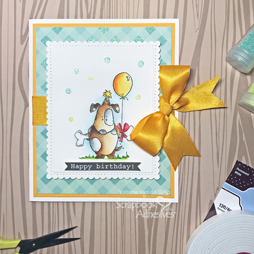 Cute Birthday Card with Adhesive Dots by Yvonne van de Grijp for Scrapbook Adhesives by 3L