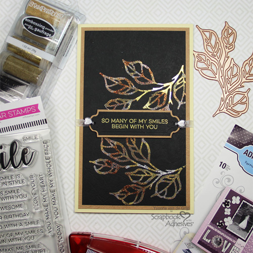 Metallic Glitter Card with Adhesive Sheets by Yvonne van de Grijp for Scrapbook Adhesives by 3L