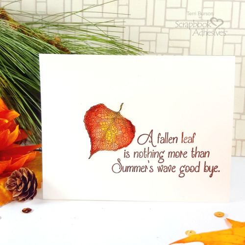 Fall Leaf Card With Foil Flakes by Terri Burson for Scrapbook Adhesives by 3L