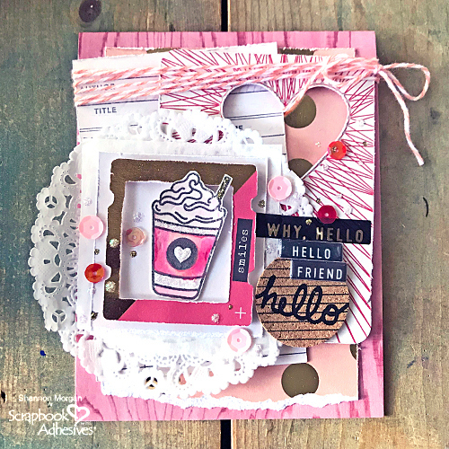 Hello Friend Card on National Coffee Day Blog Hop by Shannon Morgan for Scrapbook Adhesives by 3L