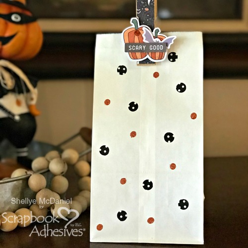 Halloween Glitter and Washi Tape Treat Bag by Shellye McDaniel for Scrapbook Adhesives by 3L