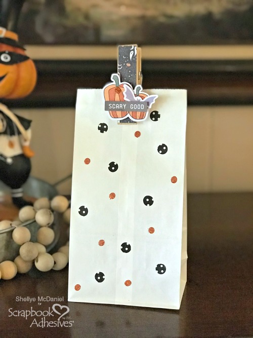 Halloween Glitter and Washi Tape Treat Bag by Shellye McDaniel for Scrapbook Adhesives by 3L