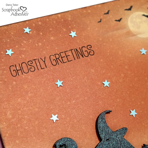 Stamped Halloween Card Sentiment with Micro Stars